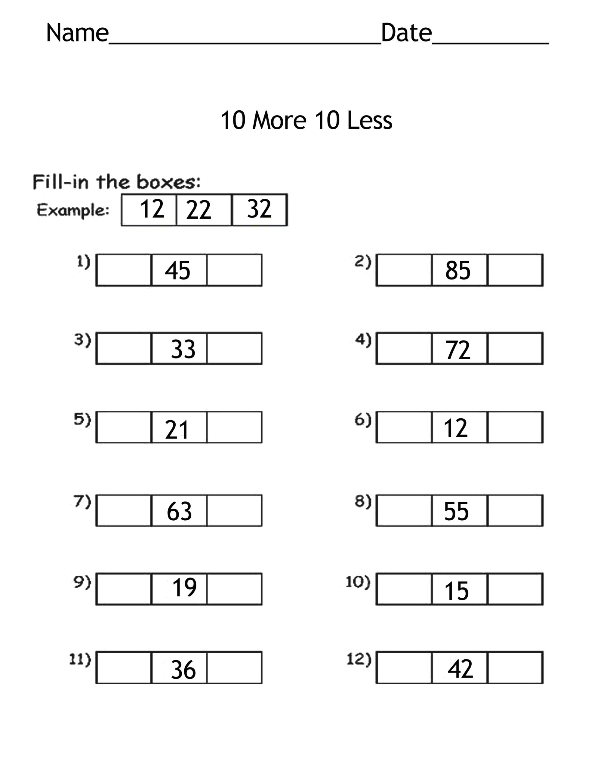 10 More 10 Less Worksheets Worksheets Library 10 More 10 Less Worksheets Worksheets Library