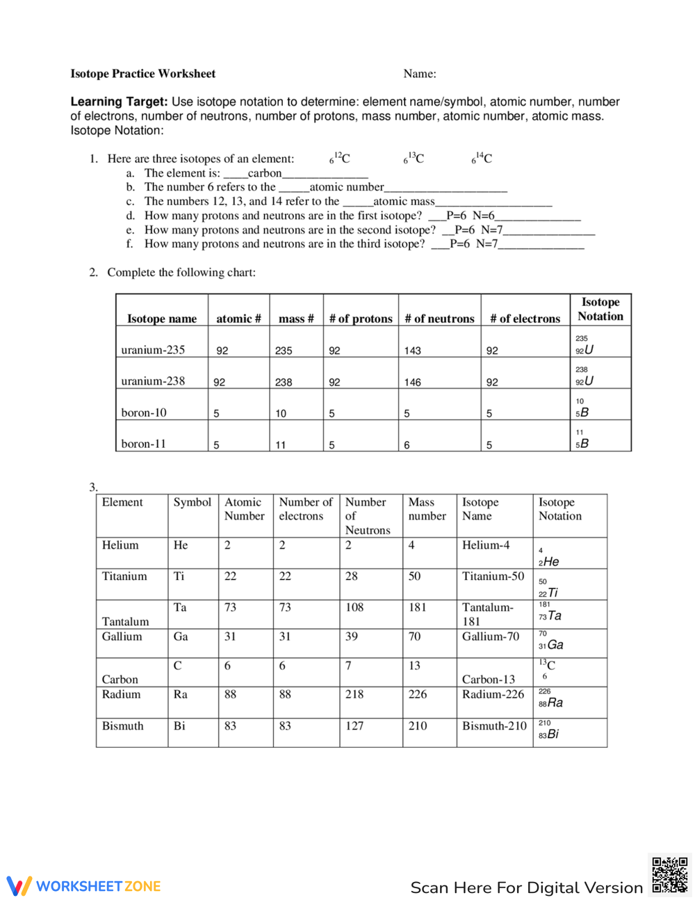 10th Grade Atoms Isotopes And Ions Worksheets Printable