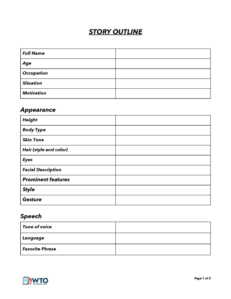 12 Outline Templates For Stories And Book Writing 12 Outline Templates For Stories And Book Writing