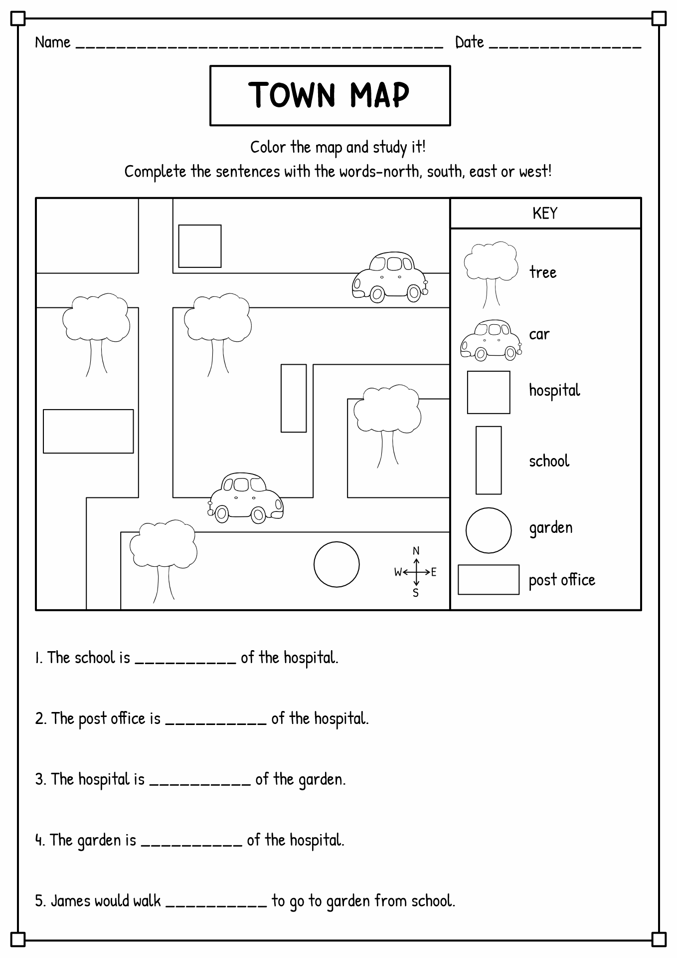 12 Worksheets Map Reading Skills Free PDF At Worksheeto Free Cardinal Direction Worksheets Easy Custom Design Worksheets Library