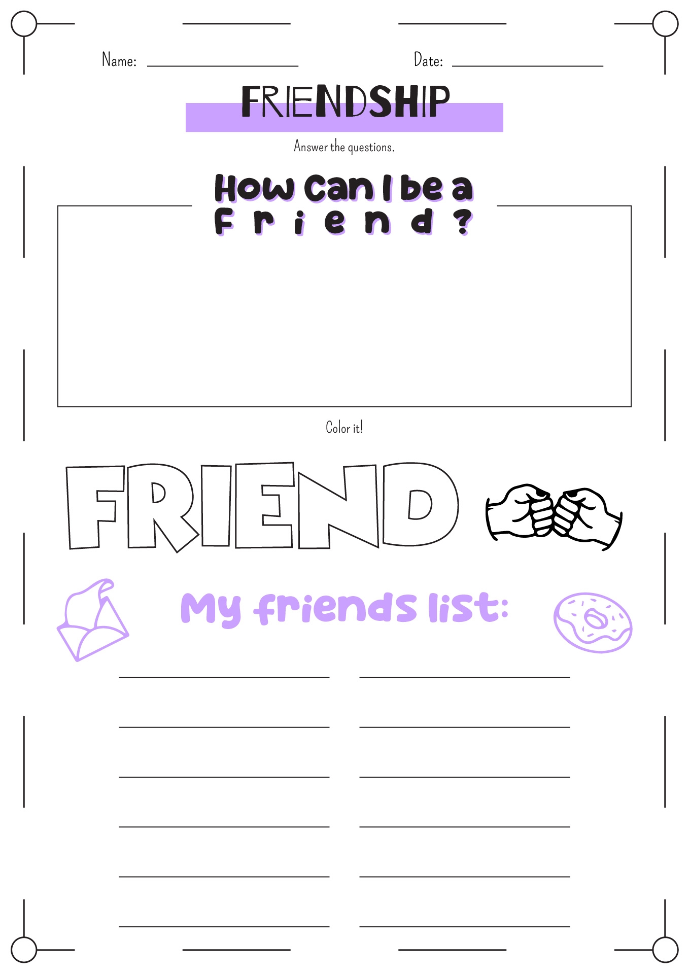 13 Friendship Printable Worksheets For Preschool Free PDF At Worksheeto