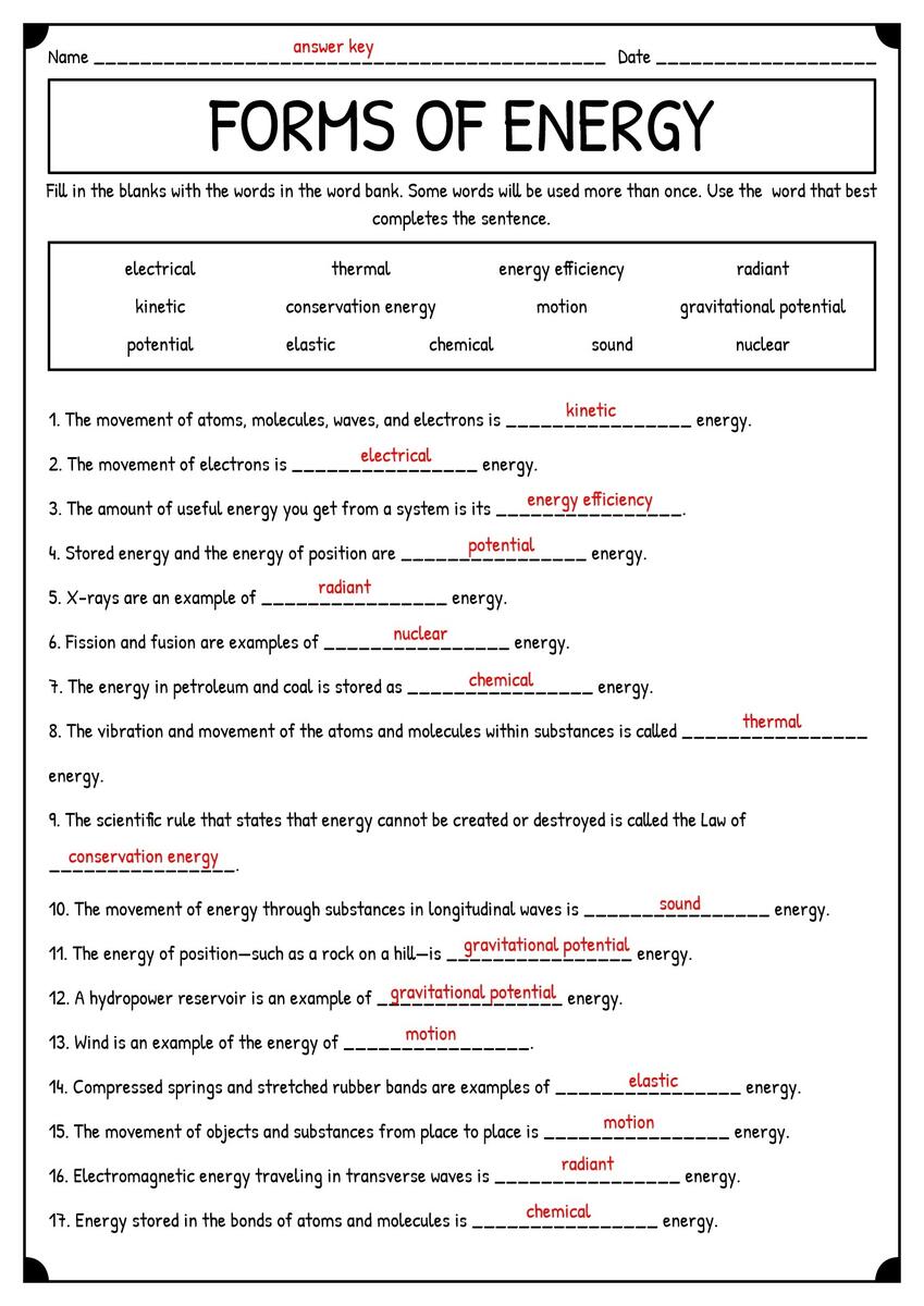 14 Energy Light Heat Sound Worksheets Free PDF At Worksheeto