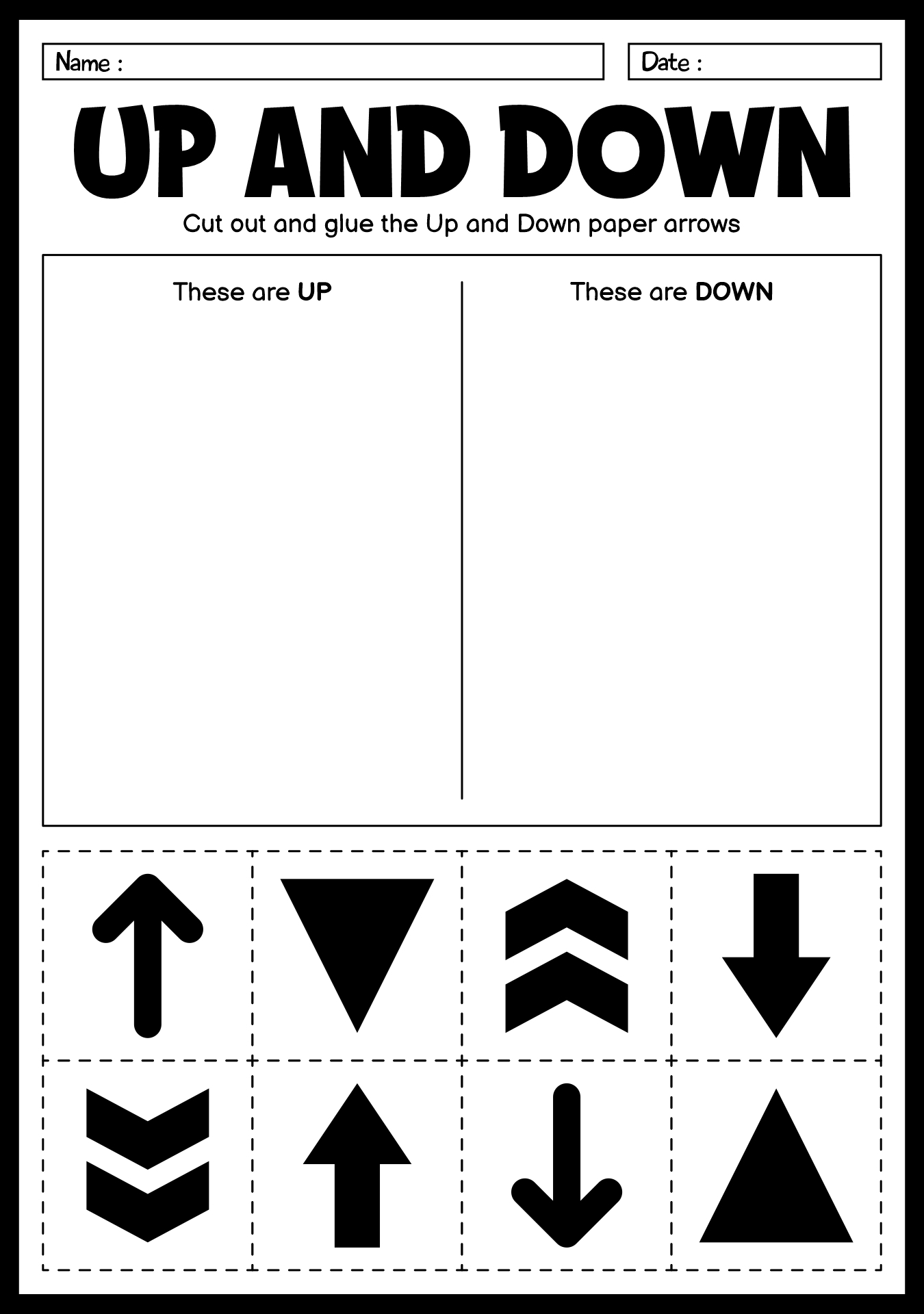 14 Up And Down Worksheets Free PDF At Worksheeto 16 Up And Down Worksheets Preschool Free PDF At Worksheeto
