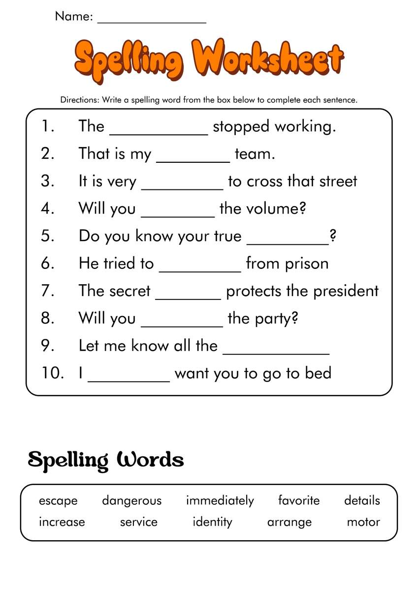 Sixth Grade Spelling Worksheets Printable Word Lists Vocabulary Practice