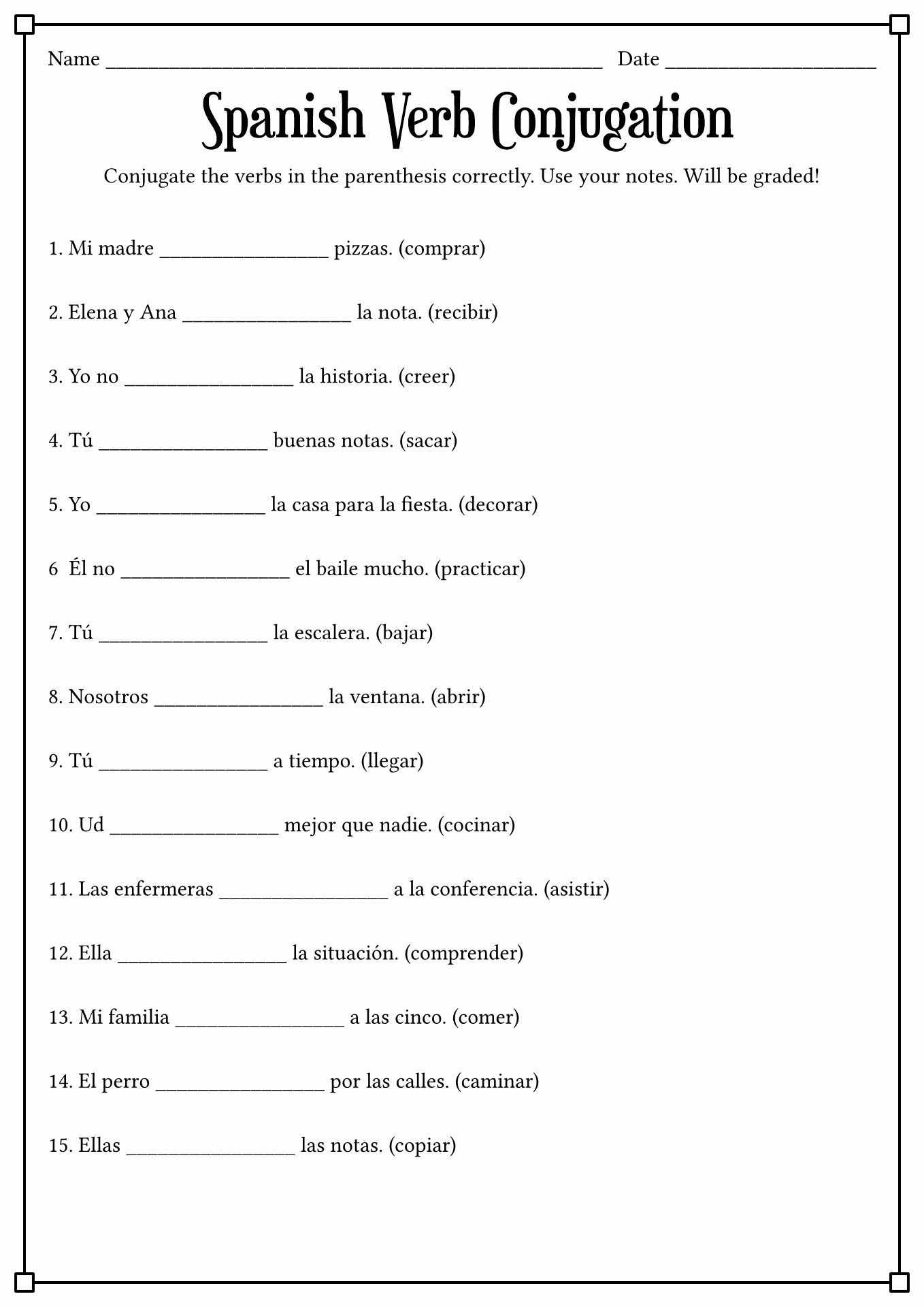 17 Spanish Conjugation Worksheets Printable Spanish Practice Worksheets Library 17 Spanish Conjugation Worksheets Printable Spanish Practice Worksheets Library