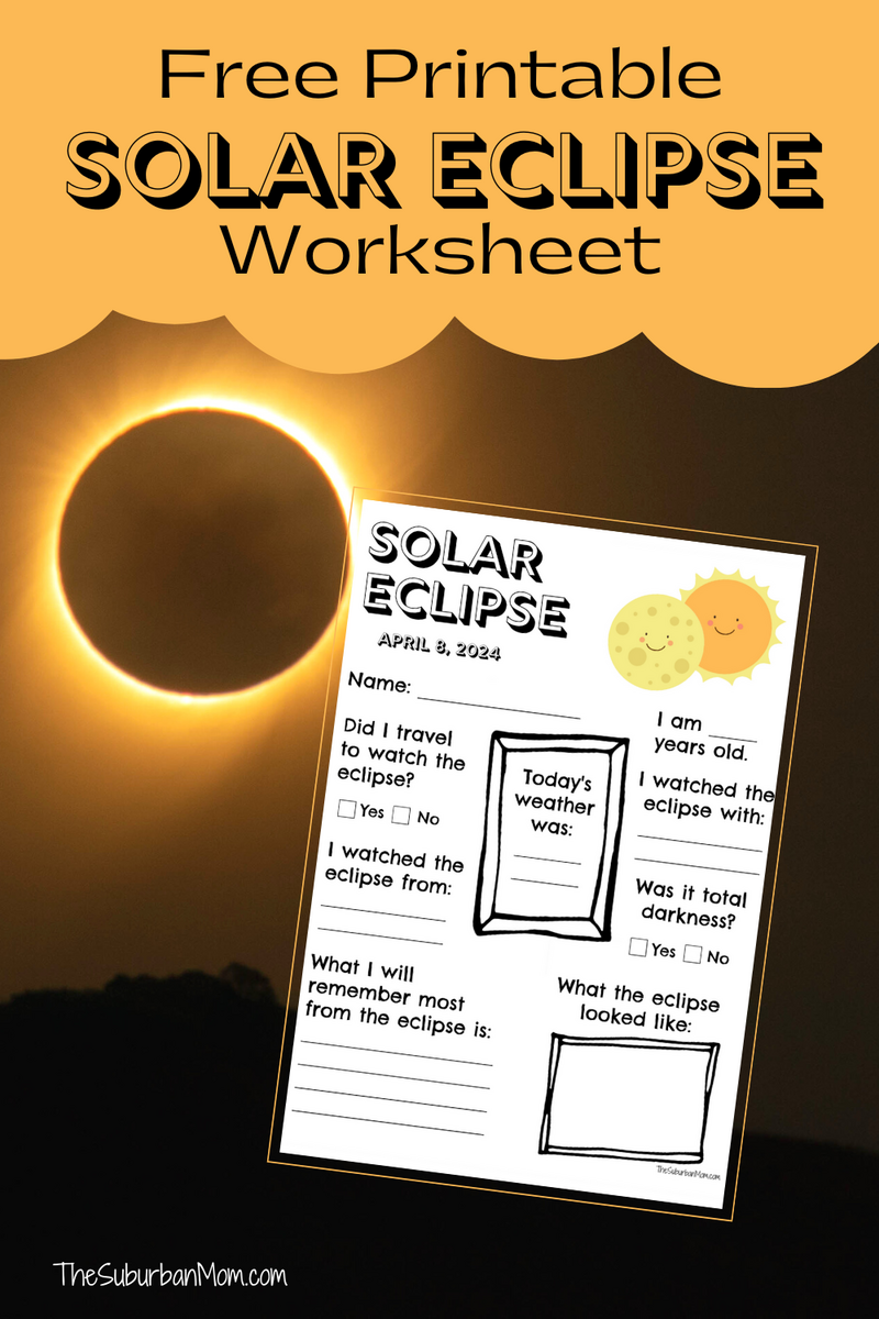 2024 Free Solar Eclipse Worksheet TheSuburbanMom Solar Lunar Eclipses Online Exercise For Worksheets Library