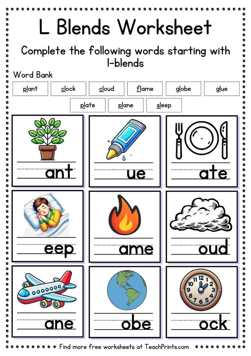 22 Free Blends Worksheets Teach Prints