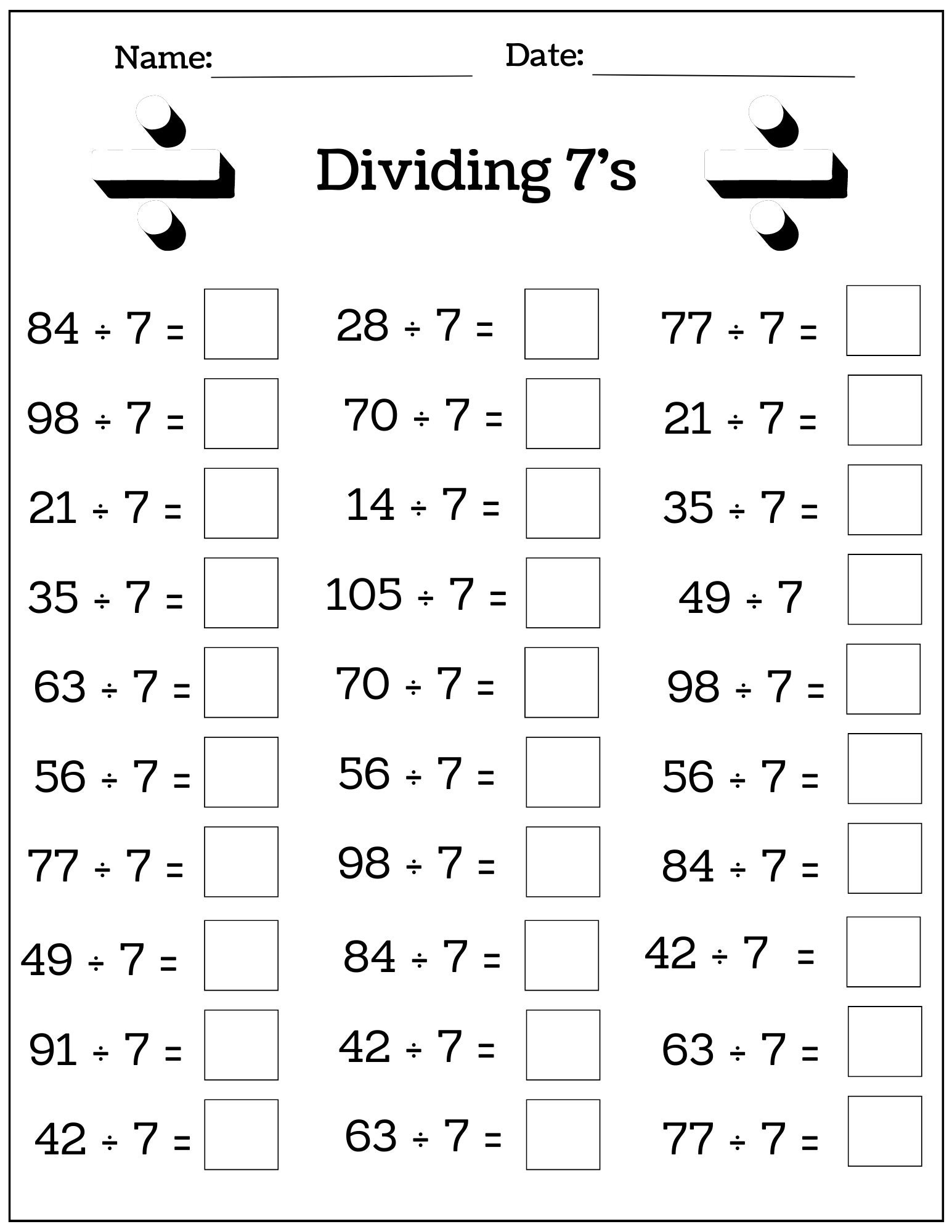 24 Printable Multiplication And Division Worksheets 1 12 Fill In The Blanks With Answer Pages Maths Drills Etsy Denmark Printable Division Worksheets 3rd 4th Grade