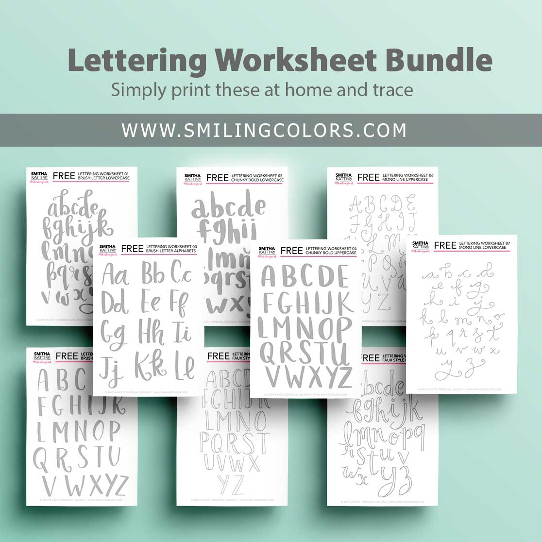 30 FREE Lettering Worksheets Print Start Practicing