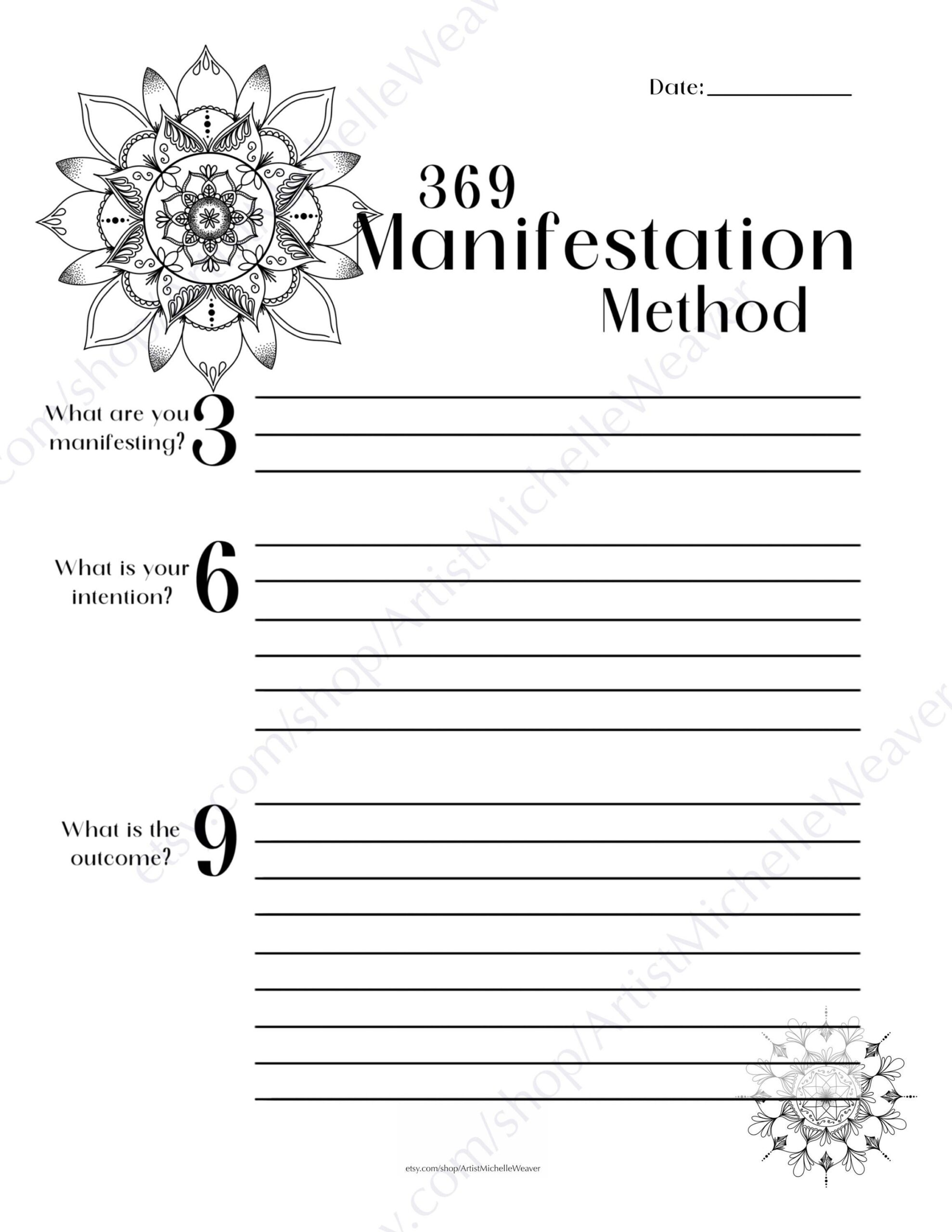 369 Manifestation Method Worksheet Printable Instant Download Etsy Manifestation Worksheet Printable Law Of Attraction Journal Planner Insert Affirmation Guide A4 A5 Letter Etsy