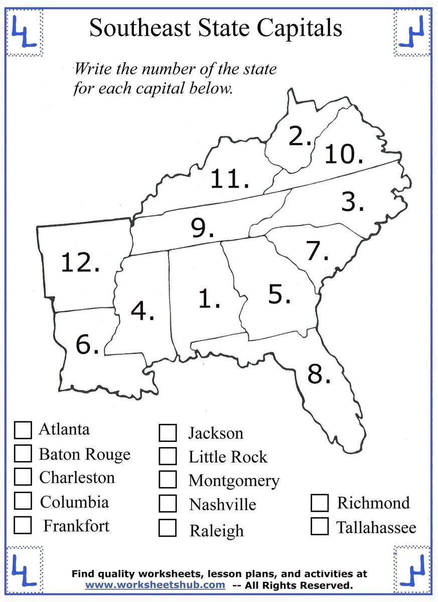 4th Grade Social Studies Southeast Region States 4th Grade Social Studies Southeast Region States