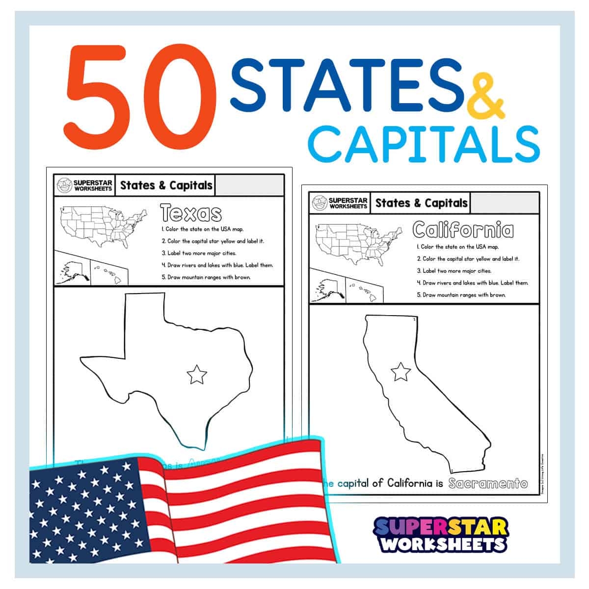 States And Capitals Quiz Worksheet WordMint