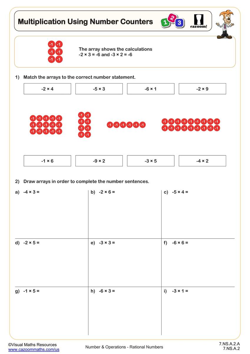 7 NS A 2 Worksheets Printable 7th Grade Math Worksheets Cazoom Math