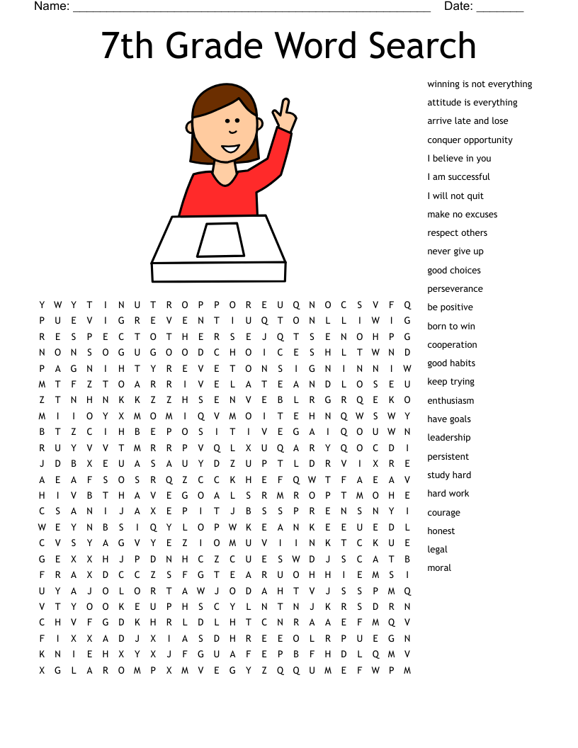 7th Grade Word Search WordMint 7th Grade Math Worksheets