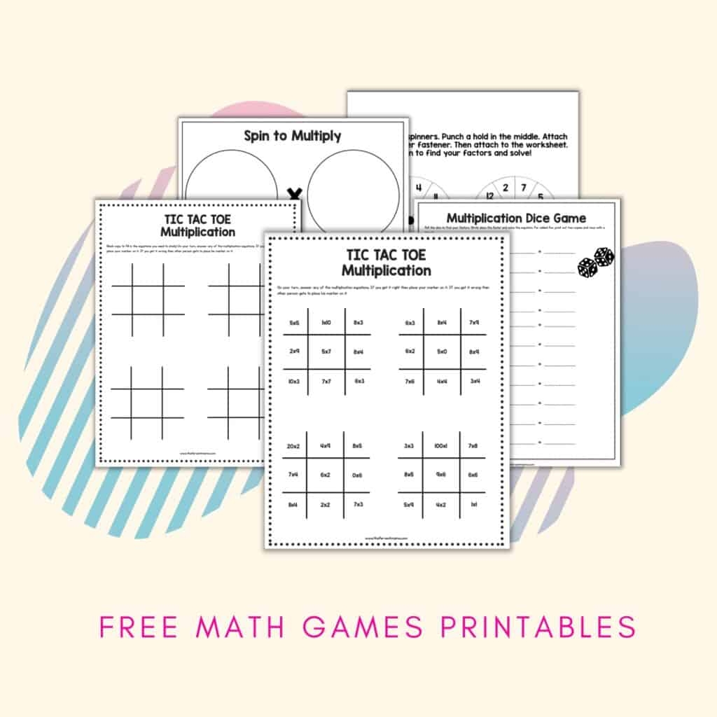 8 Free Ways To Make Math Fun Free Multiplication Games Printable Pack
