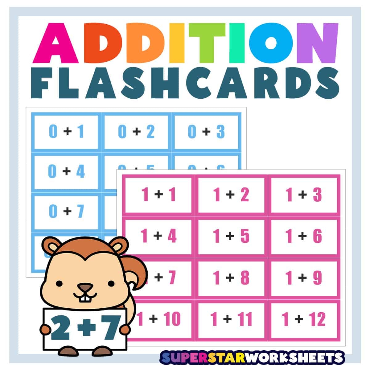 Addition Flashcards Superstar Worksheets First Grade Addition And Subtraction Facts To 12