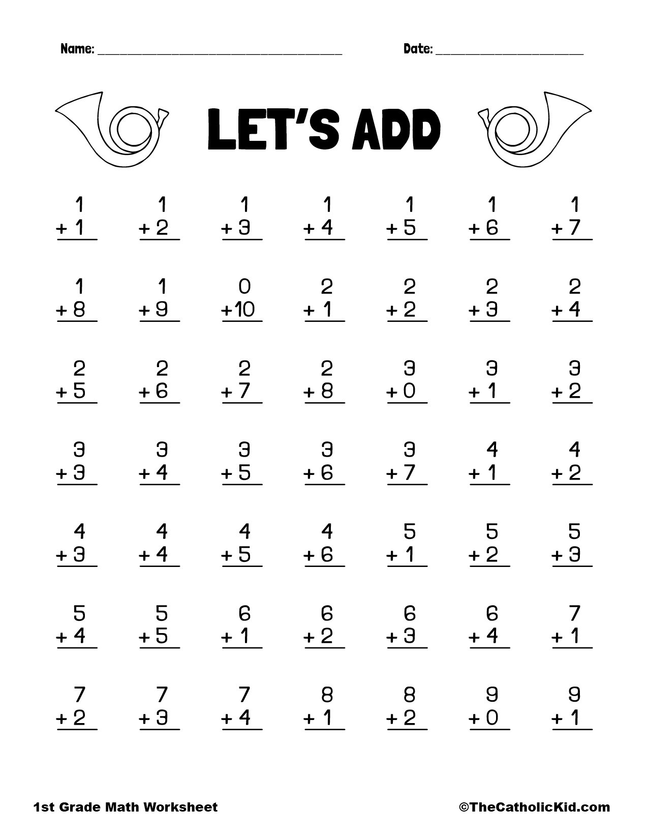 Addition Printout 1st Grade Math Worksheet Catholic Addition Using A Number Line Worksheets No Prep Math Worksheets 1st 2nd Grade Teaching Ideas Made Easy