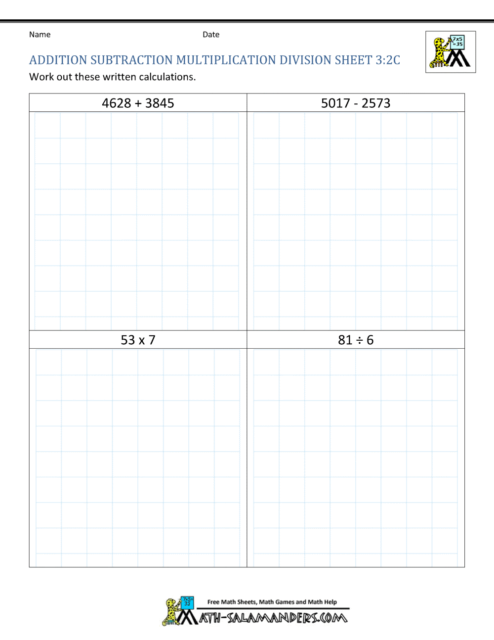 Addition Subtraction Multiplication Division Worksheets Order Of Operations Multiplication Division Addition And Subtraction Free Worksheet Fun And Engaging PDF Worksheets