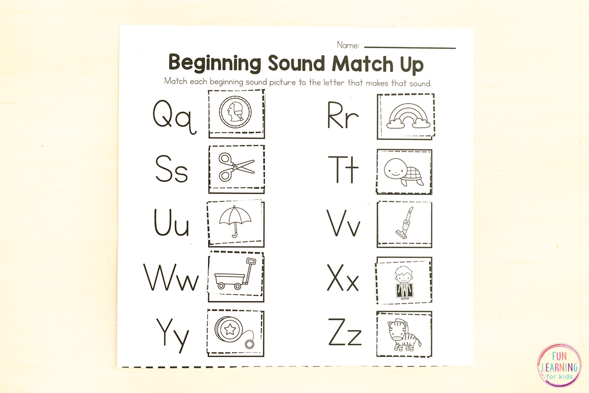 Alphabet Beginning Sound Match Up Worksheets Alphabet Beginning Sound Match Up Worksheets
