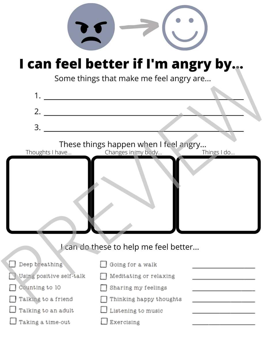 Anger Worksheet Play Therapy Kids Counseling Worksheets Etsy Israel Anger Worksheet Play Therapy Kids Counseling Worksheets Etsy Israel