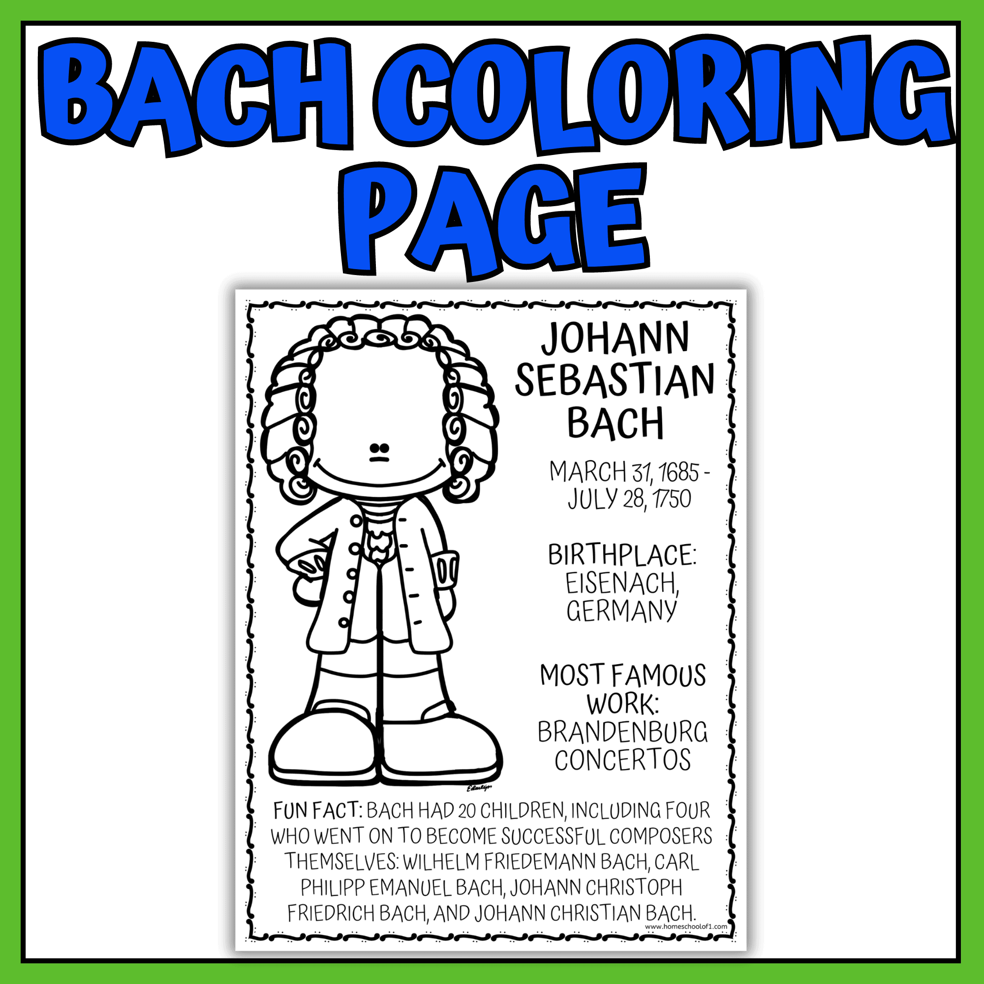 Bach Coloring Page Bach Coloring Page
