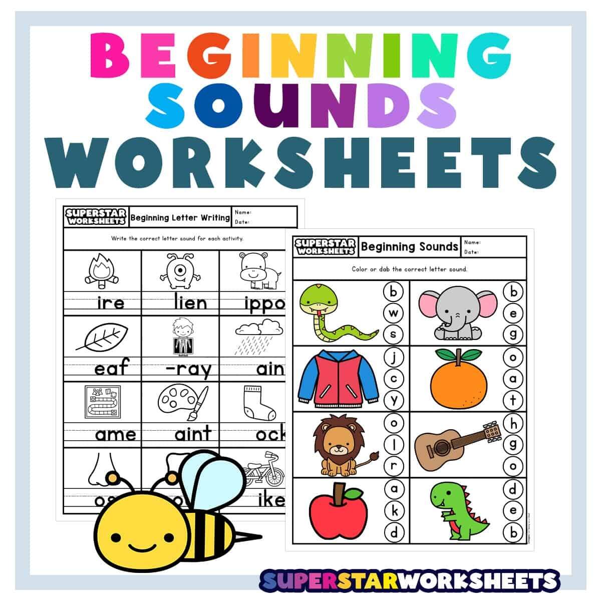 Beginning Sounds Worksheets Superstar Worksheets Beginning Sounds Matching Clip Cards Free Printable