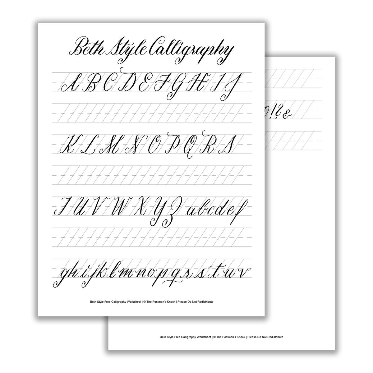 Free Beginner Calligraphy Practice Sheets PDFs