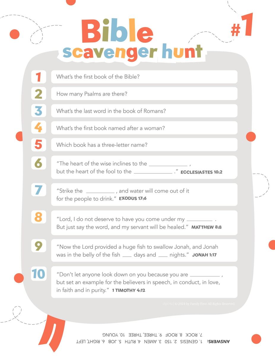 Bible Scavenger Hunt IMOM Bible Scavenger Hunt IMOM