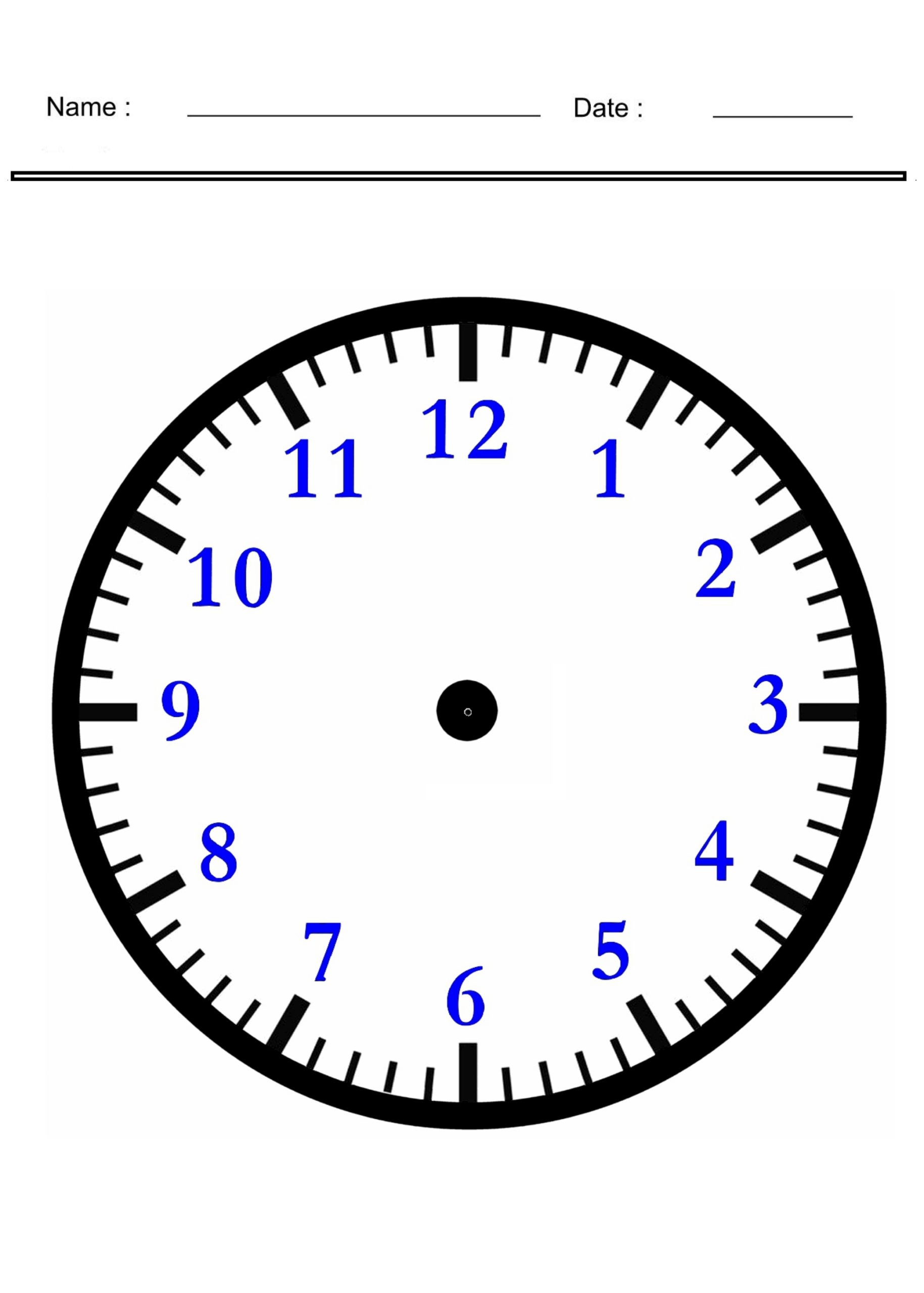 Telling The Time Blank Clocks Worksheet Template Etsy