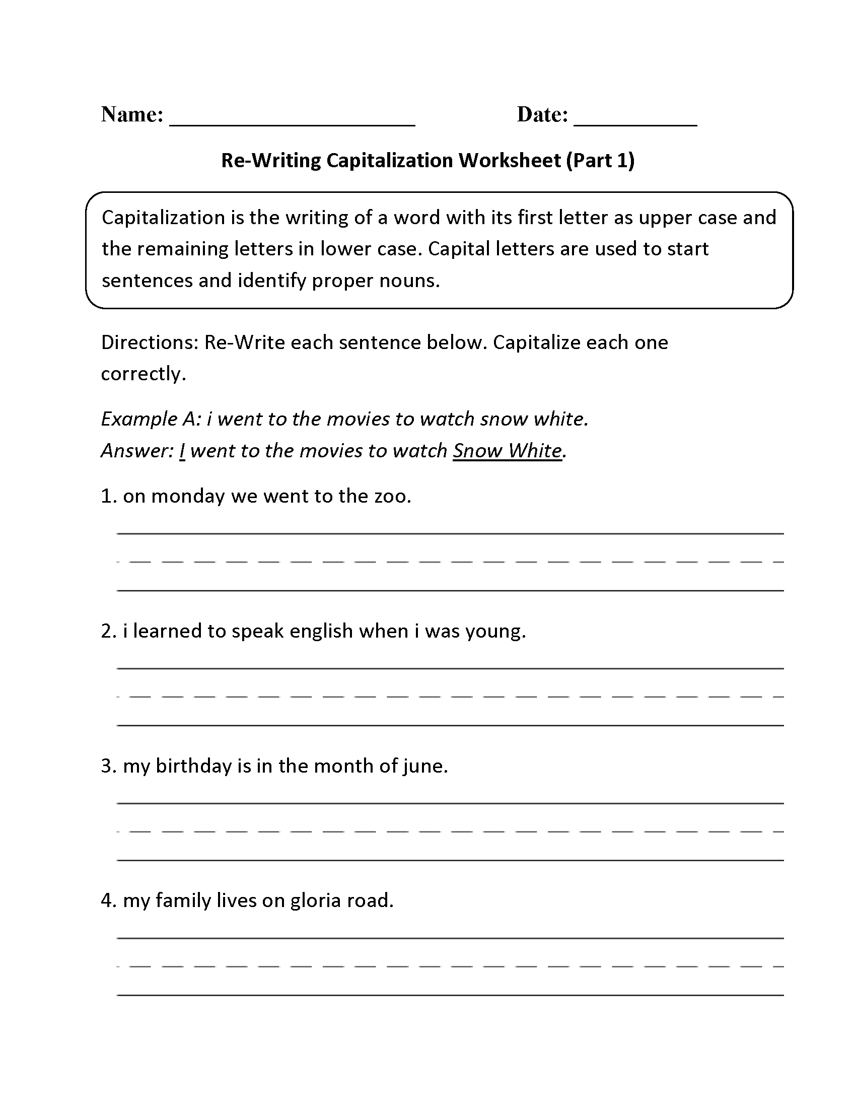 Capitalization Worksheets Free Printable Grammar Practice Thanksgiving Capitalization Worksheets Fix The Sentences Grammar Practice Made By Teachers