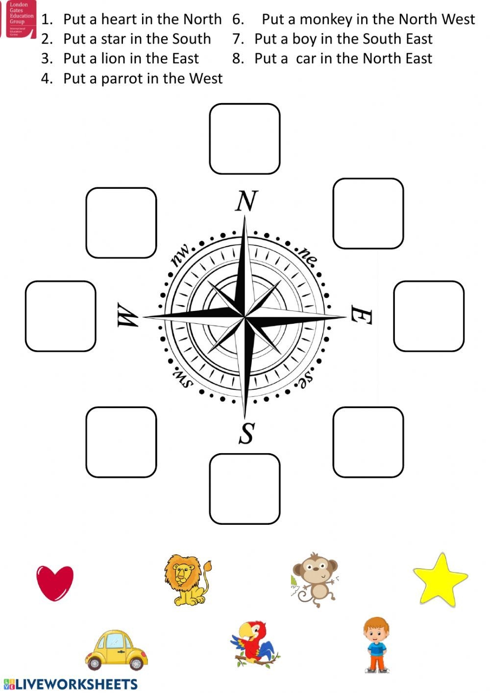 Cardinal Directions Interactive Worksheet Worksheets Library