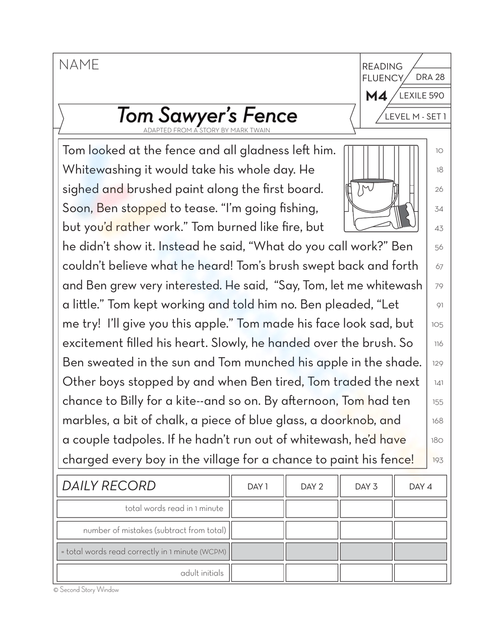 Character Traits Tom Sawyer S Fence Worksheet Worksheet