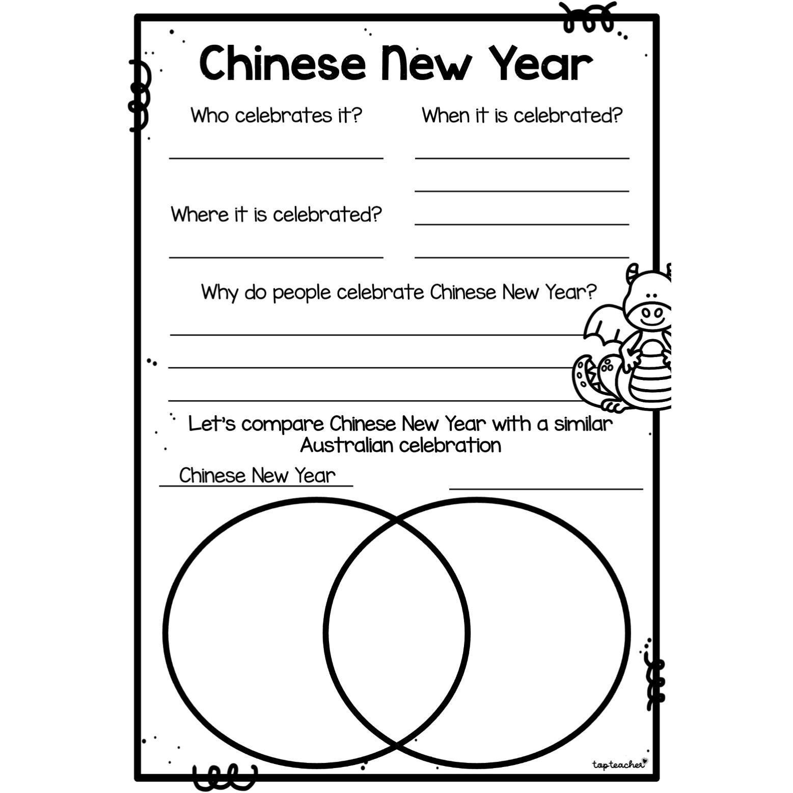 Chinese New Year Worksheet Top Teacher