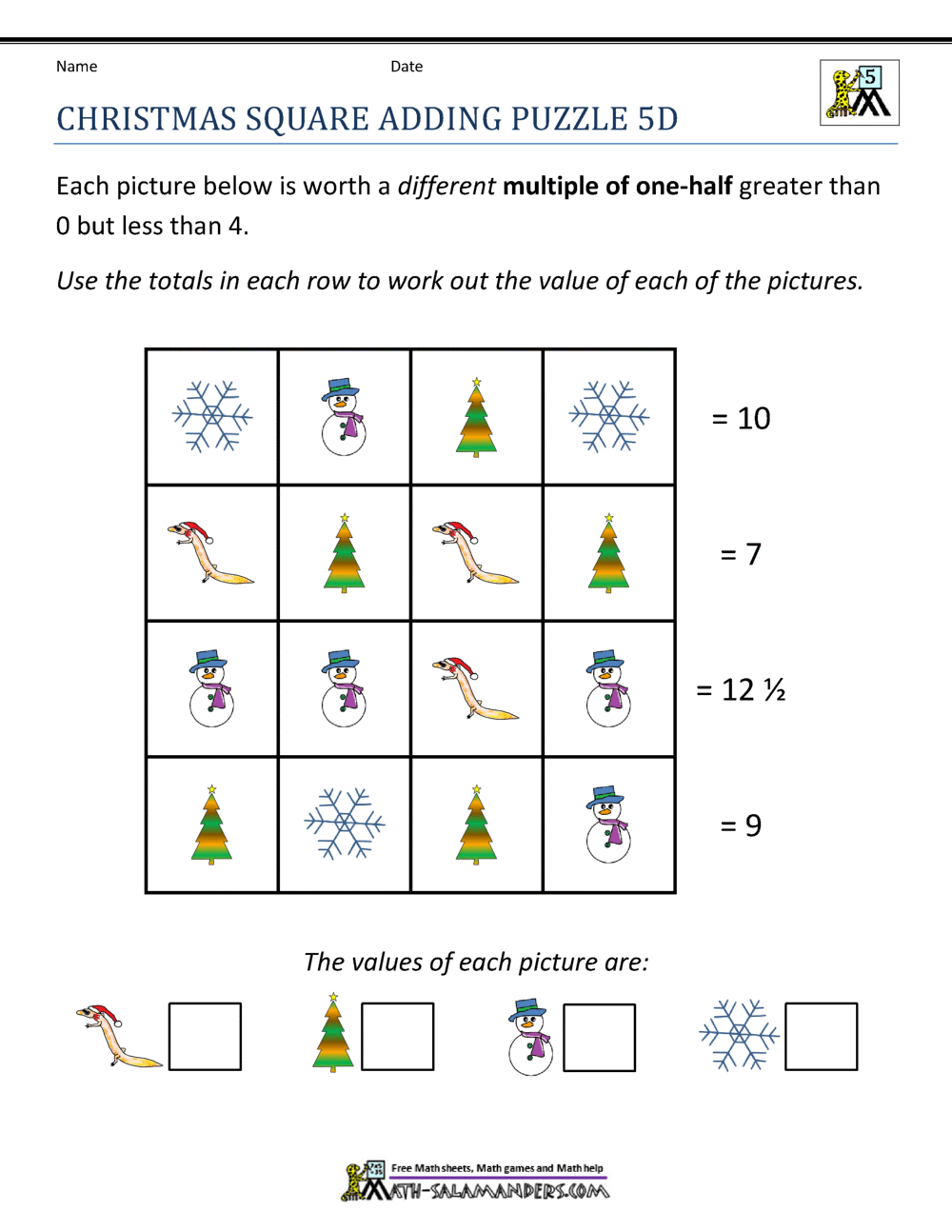 Christmas Math 5th Grade Worksheets Christmas Math 5th Grade Worksheets
