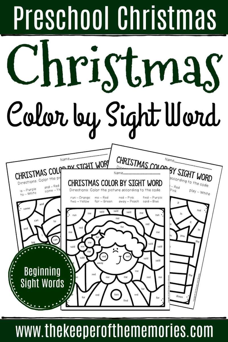 Color By Sight Word Christmas Preschool Worksheets Color By Sight Word Christmas Preschool Worksheets