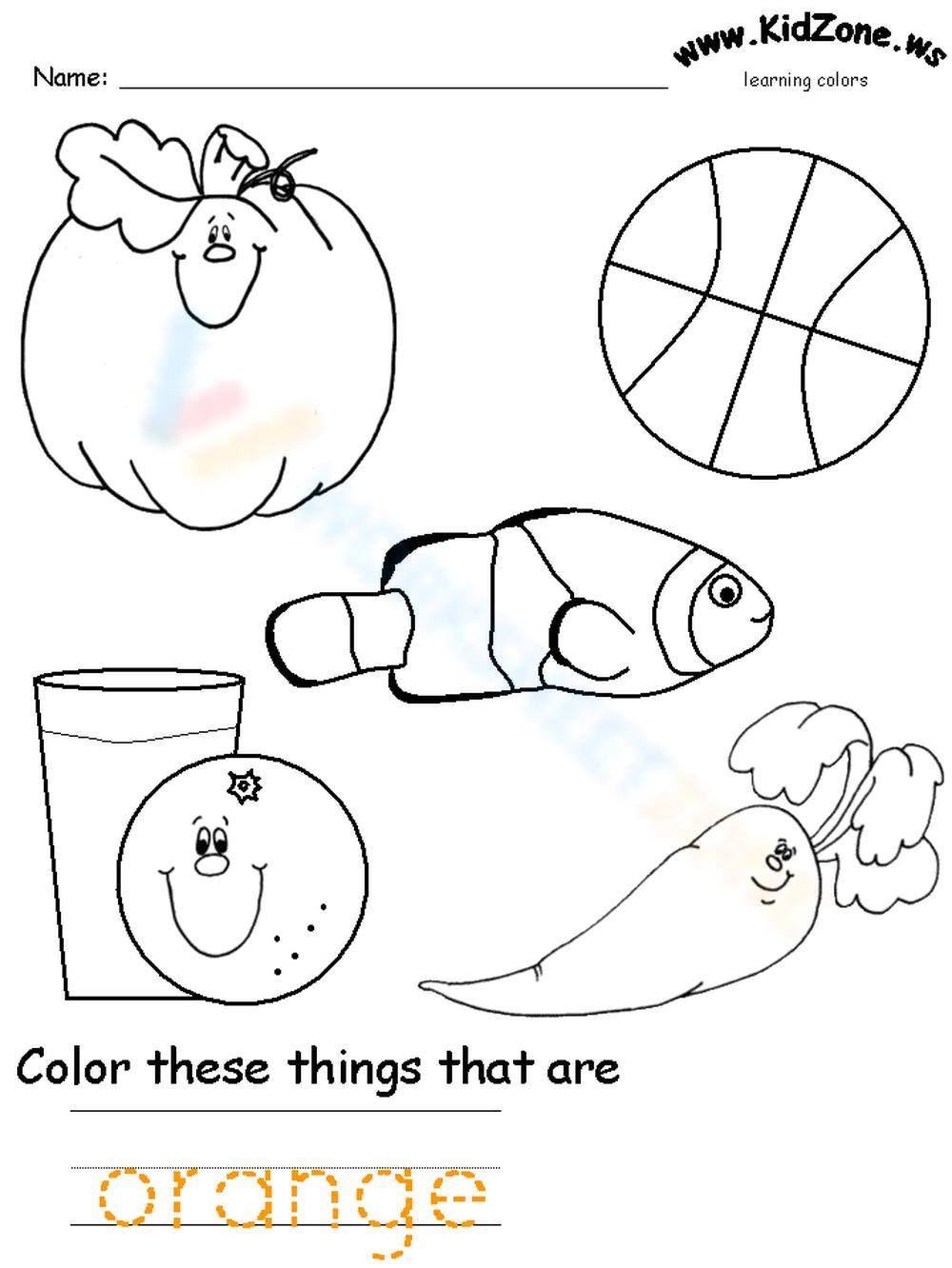 Color Orange Printables PDF Color Orange Printables PDF