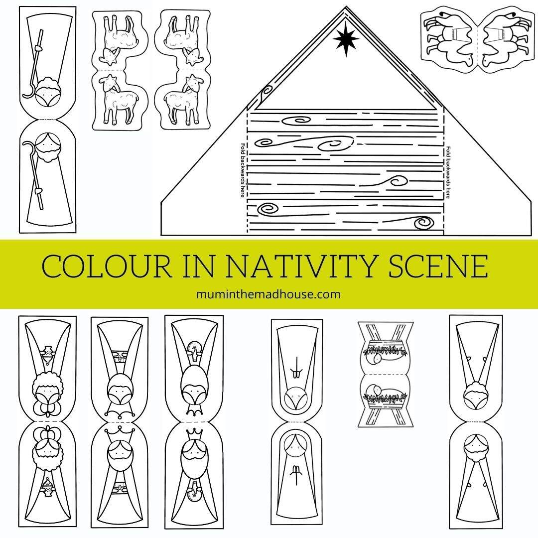 Colour In Nativity Scene Free Printable For Festive Fun Colour In Nativity Scene Free Printable For Festive Fun