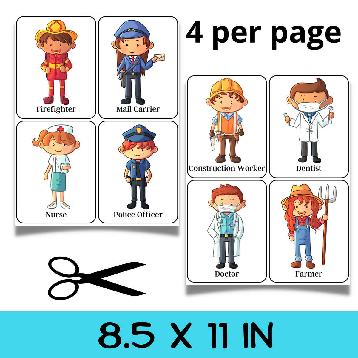 Community Helpers Flashcards Labor Day Flashcards English Vocabulary Cards Made By Teachers
