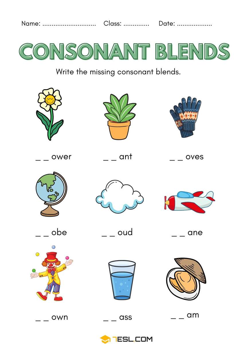 Blend Words Missing Sound Worksheets For Phonics Practice