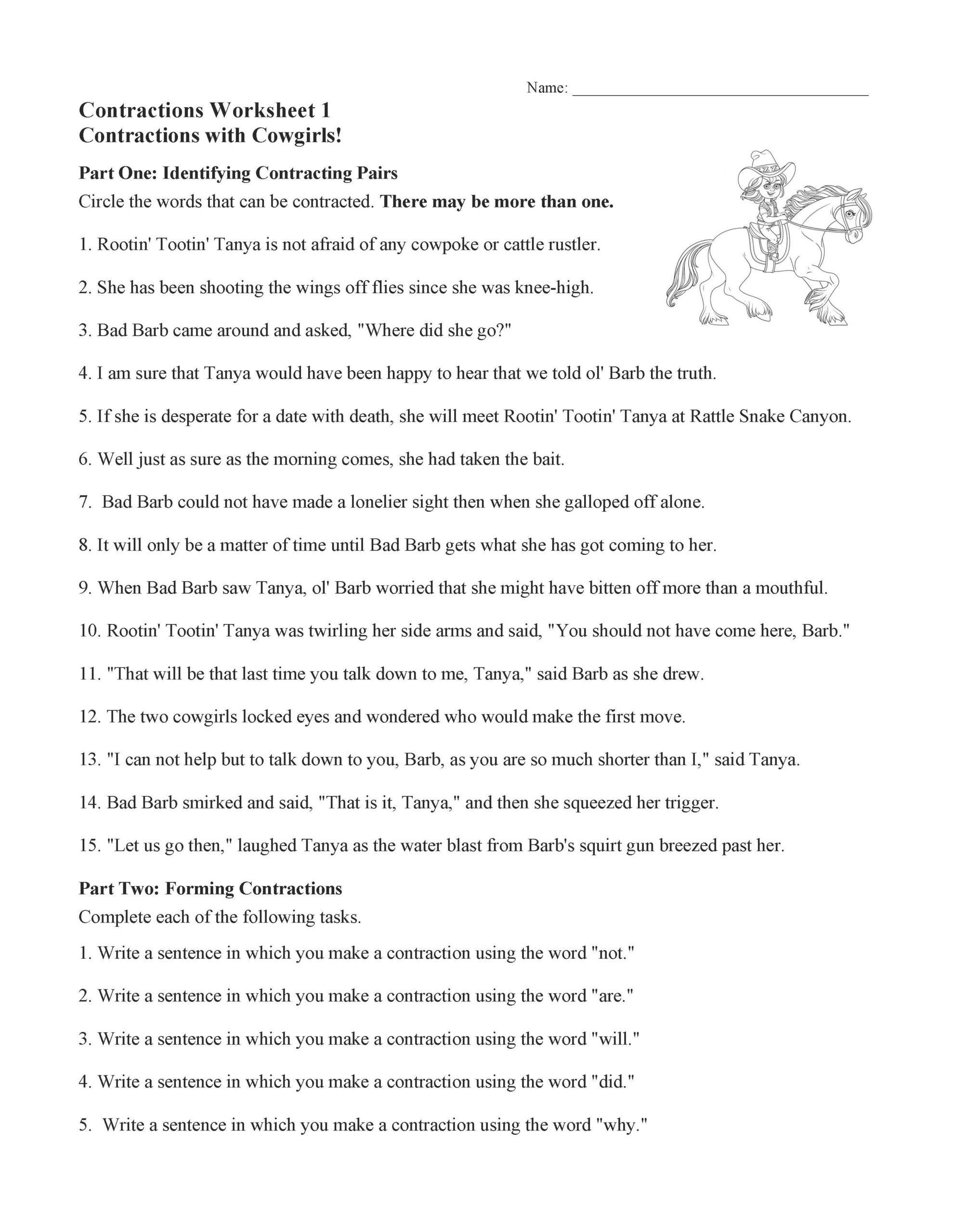 Contractions Worksheets And Activities Language Arts And Grammar Englishlinx Contractions Worksheets