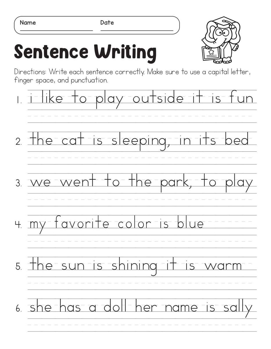 Correct The Sentences Worksheets 10 Page Printable For 1st And 2nd Grade ELA Students ELA Worksheets Sentence Writing ELA Teacher Print Etsy Sentence Correction Worksheets And Exercises With Answers