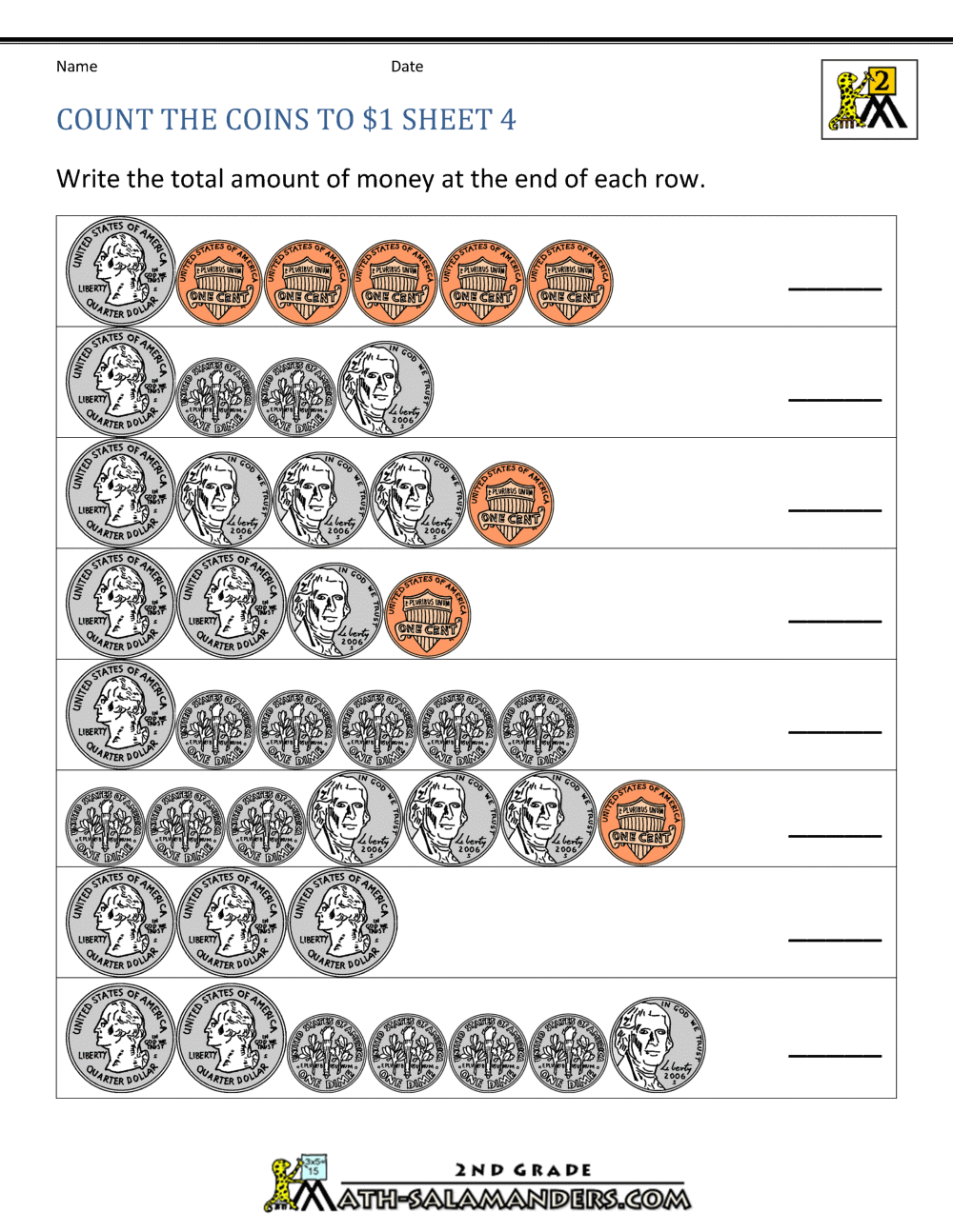 Money Addition Worksheet Collection 4th Grade