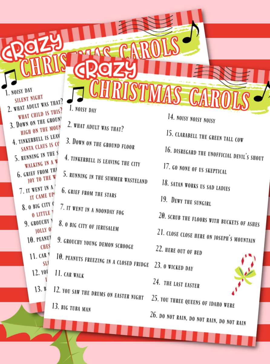 Crazy Christmas Carols Printable A Girl And A Glue Gun