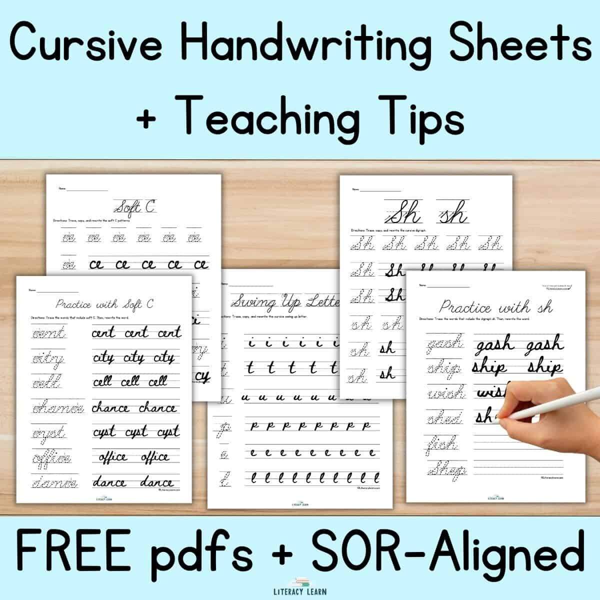 Cursive Handwriting Practice Sheets Free Pdfs SOR Aligned Literacy Learn Cursive Handwriting Practice Sheets Free Pdfs SOR Aligned Literacy Learn