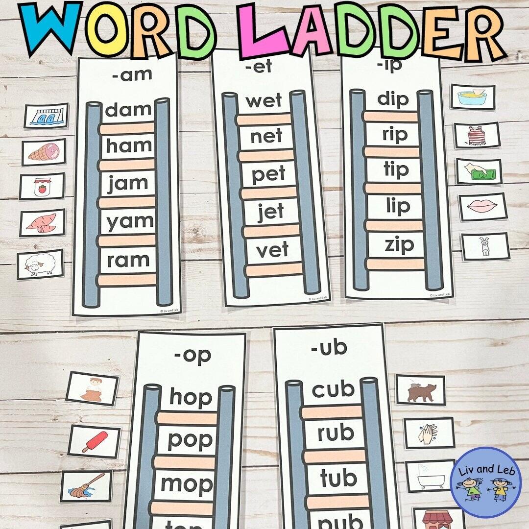 CVC Word Ladder Early Reading Word Families Printable Etsy CVC Word Ladder Early Reading Word Families Printable Etsy