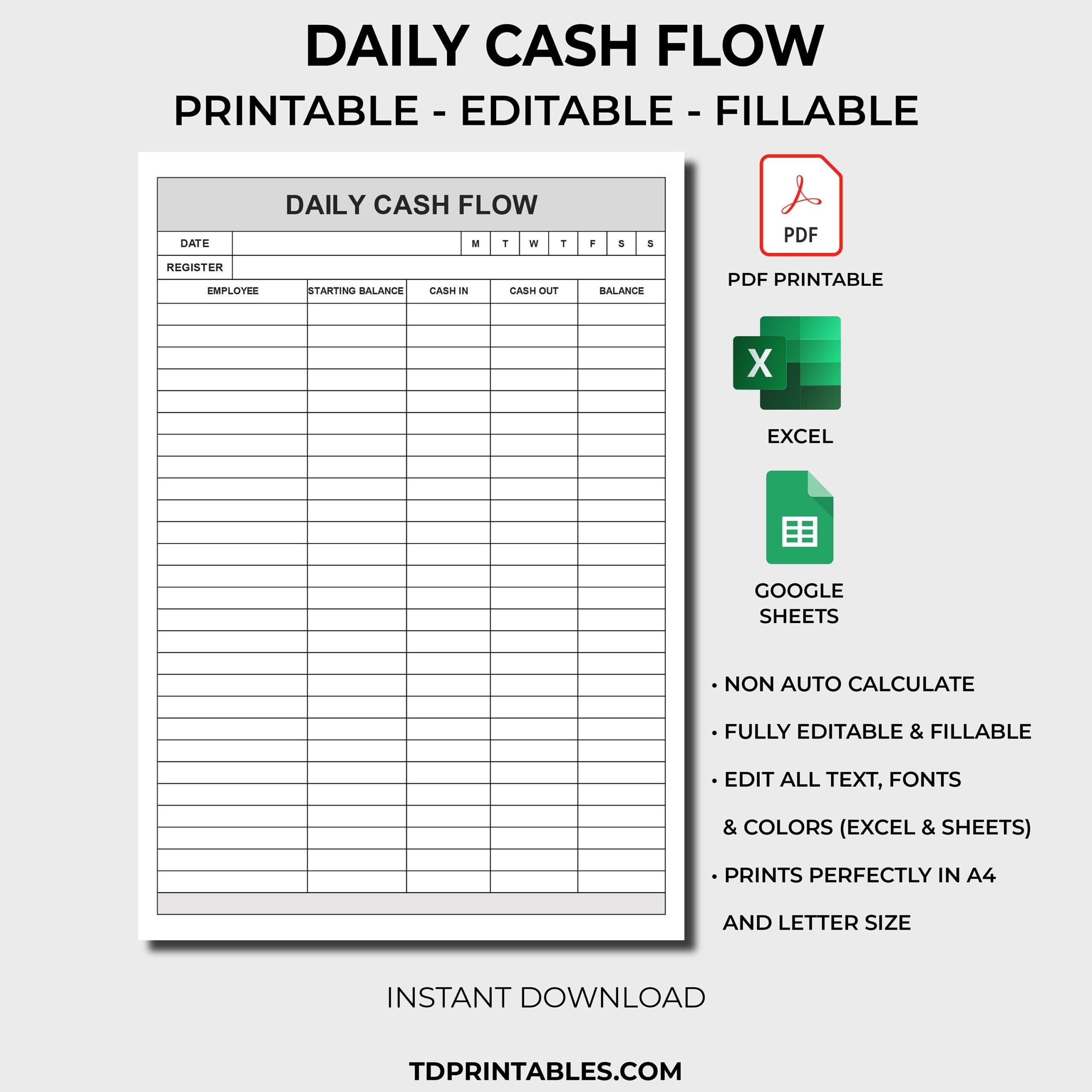 Daily Cash Flow Business Register In Out Closeout Cash Log Reconcile Til Balance Shift Balance Sheet Drawer Record Form Cash Count Etsy Daily Cash Flow Business Register In Out Closeout Cash Log Reconcile Til Balance Shift Balance Sheet Drawer Record Form Cash Count Etsy