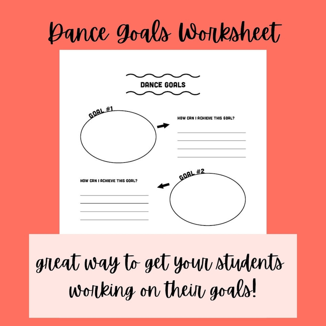 Dance Goals Worksheet Printable Etsy Dance Student Goals Digital Download Etsy