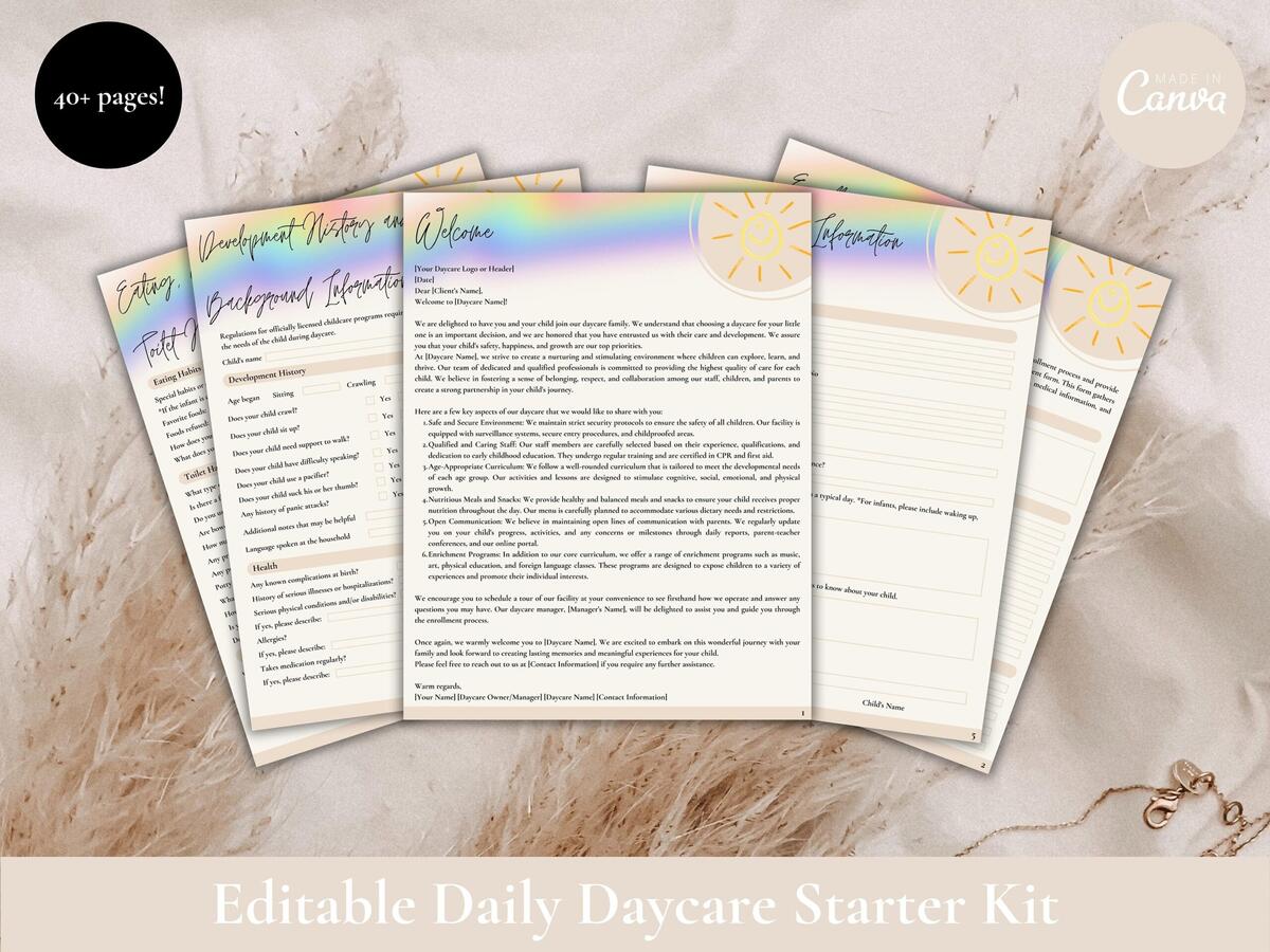 Daycare Forms Bundle 40 Page Childcare Starter Kit Canva Editable Etsy Daycare Forms Bundle 40 Page Childcare Starter Kit Canva Editable Etsy