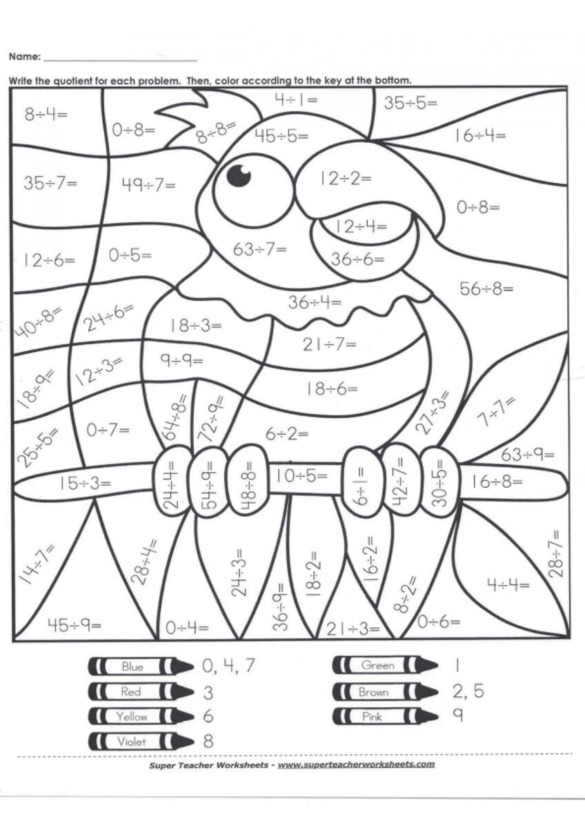 Division Coloring Sheet LoveToTeach 5 Free Division Coloring Worksheets Fun Activities