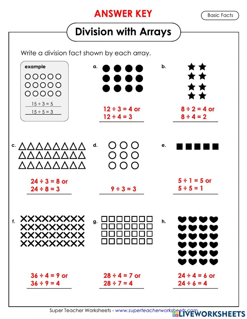 Division With Arrays Online Exercise For Worksheets Library Division With Arrays Online Exercise For Worksheets Library